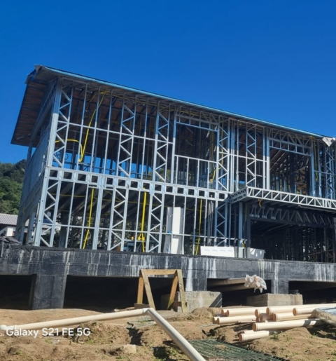 Steel frame casa de alto padrão.