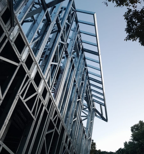 Steel frame casa de alto padrão.