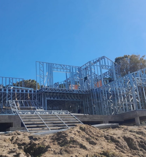 Steel frame casa de alto padrão.