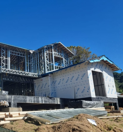 Steel frame casa de alto padrão.