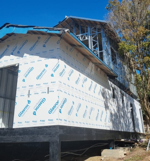 Steel frame casa de alto padrão.