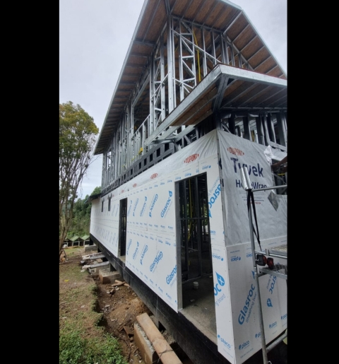 Steel frame casa de alto padrão.