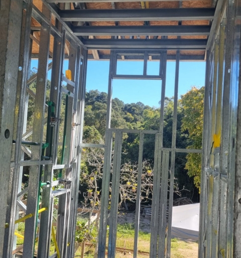 Steel frame casa de alto padrão.