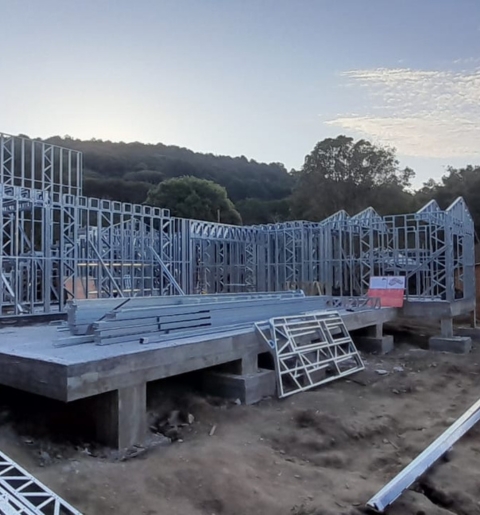 Steel frame casa de alto padrão.